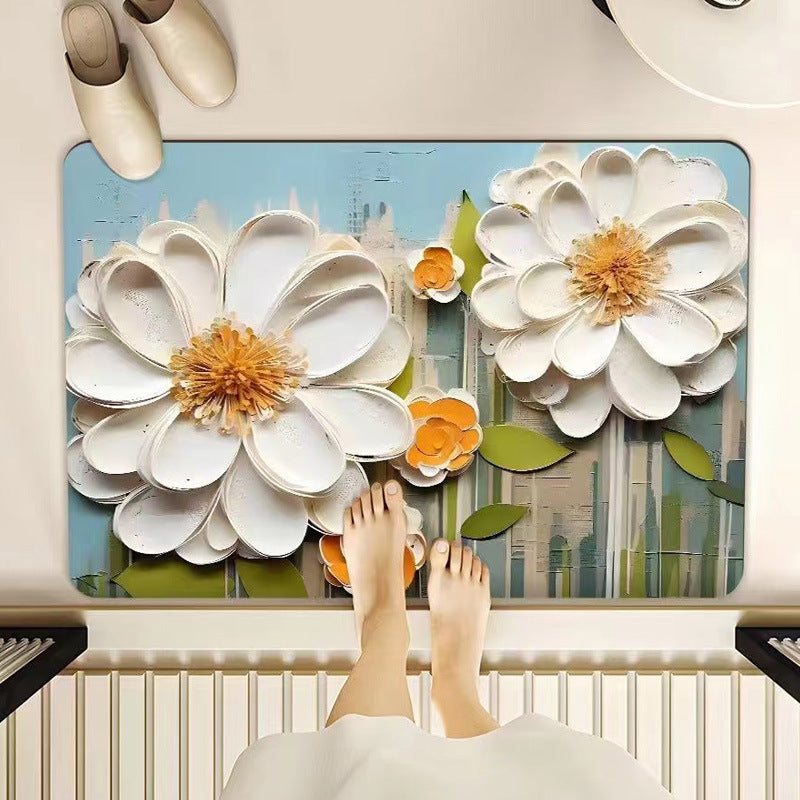 Blumenmotiv Gedächtnis-Schaum Badezimmermatte Karnz