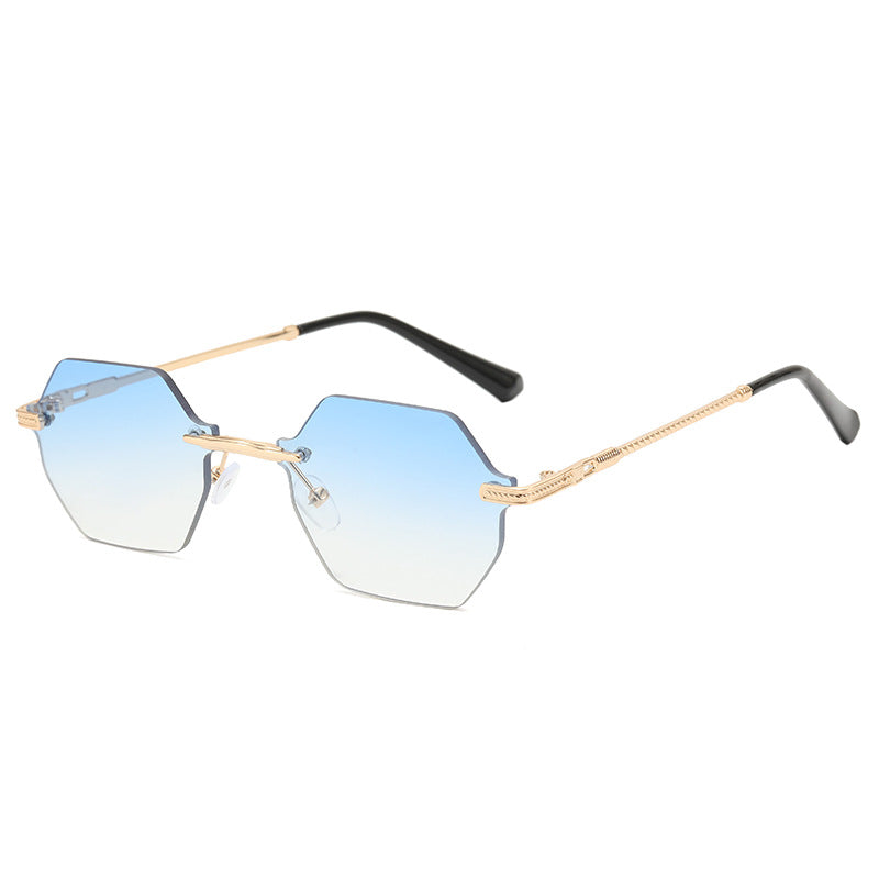 Damen hexagonale Designer-Sonnenbrille mit hochwertigem Metallrahmen Karnz