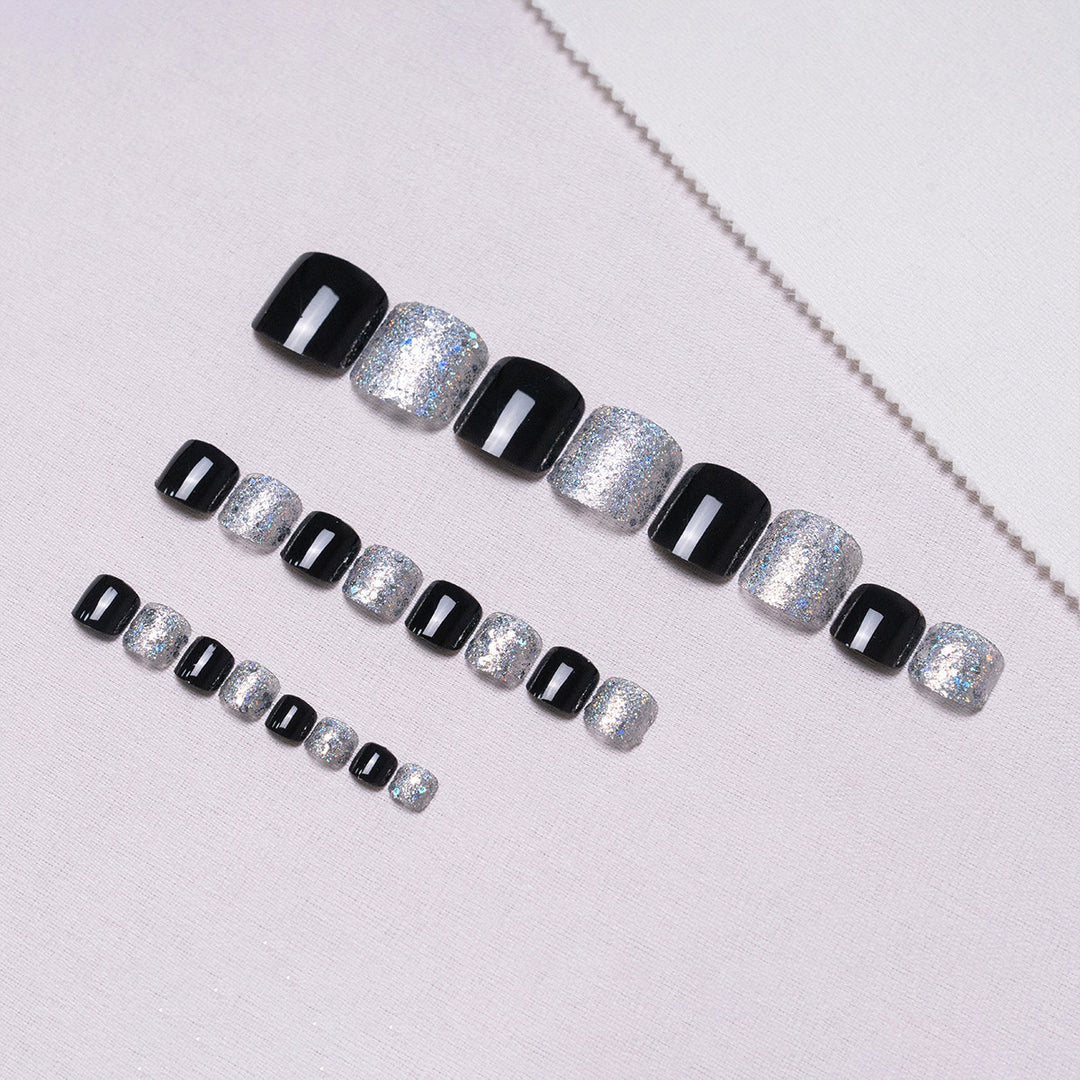 Glitzernde Pediküre Nagelkunst