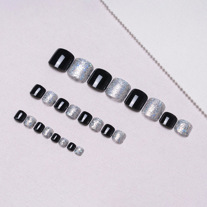Glitzernde Pediküre Nagelkunst