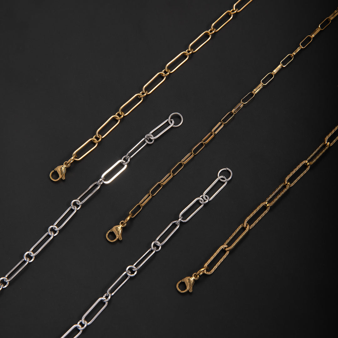 Elegante offene Gliederkette Halskette Karnz