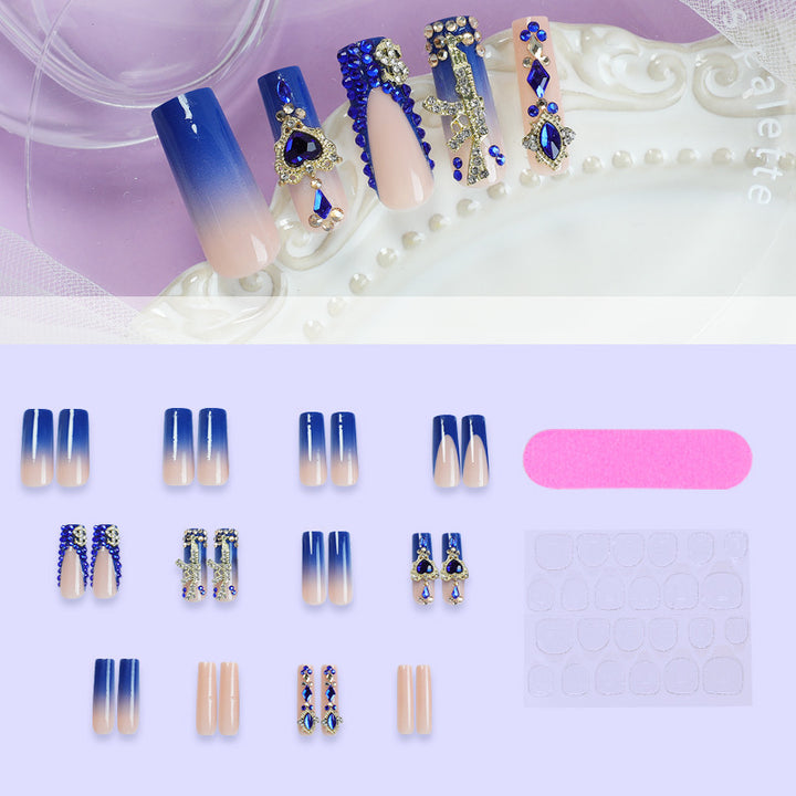 Künstlerisches mit Strass verziertes Press-On Nagelkunstset Karnz