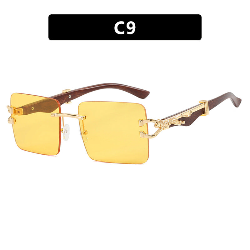 Damen elegante quadratische Sonnenbrille mit hochwertigem Holzrahmen Karnz