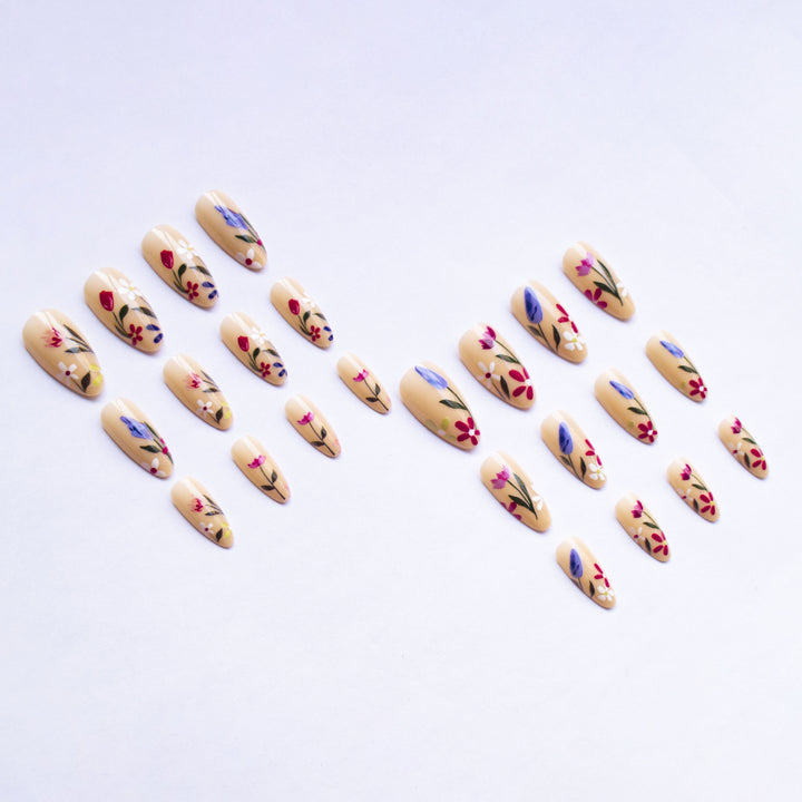 Florale Kunst Nageldekor Set
