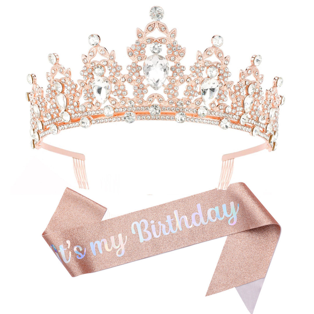 Damen Schwarz verzierte Tiara mit edlem Design Karnz