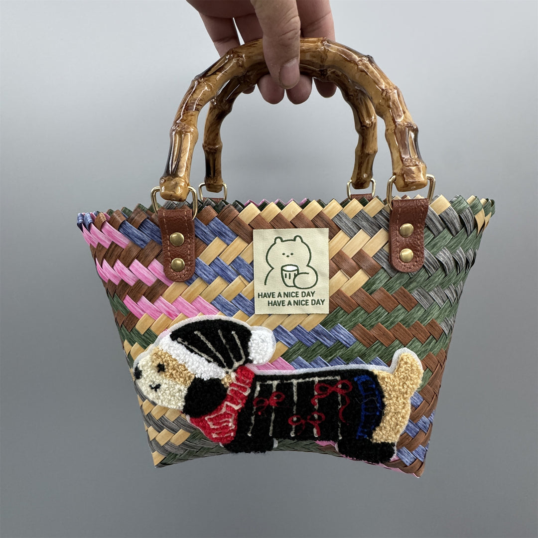 Verspielte Bast Handtasche Karnz
