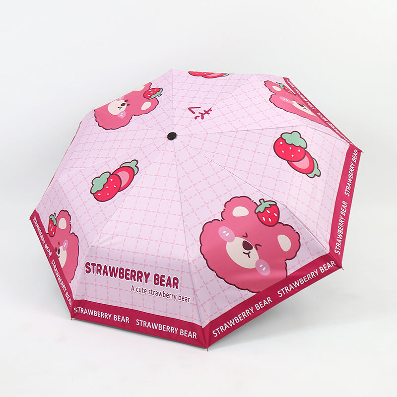 Damen Falt-Regenschirm mit niedlichem Bärenmotiv Karnz