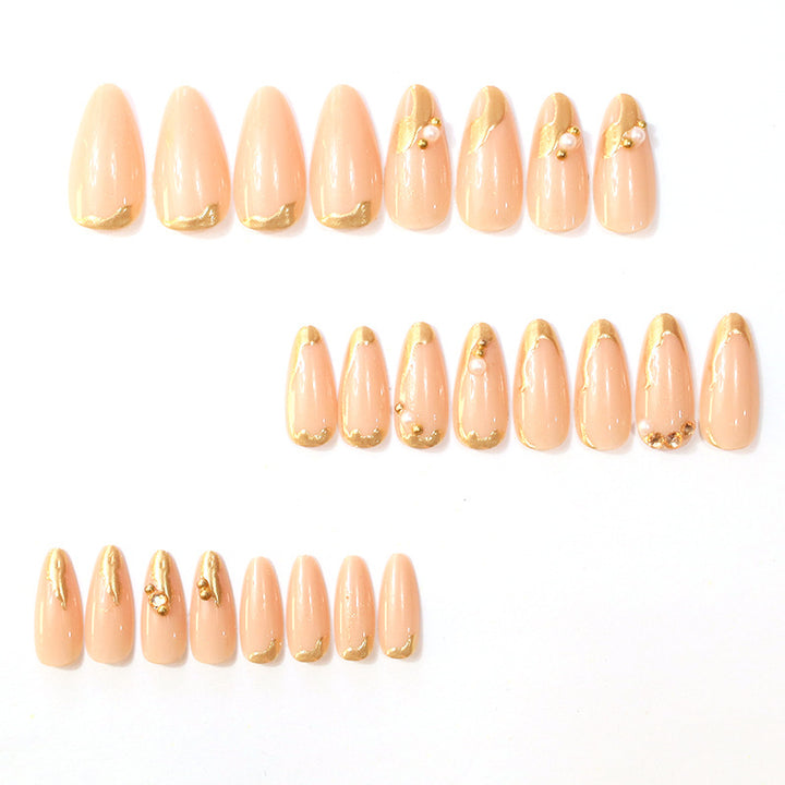 Dekorative Gold-akzentuierte Acryl-Nagelkunst Karnz