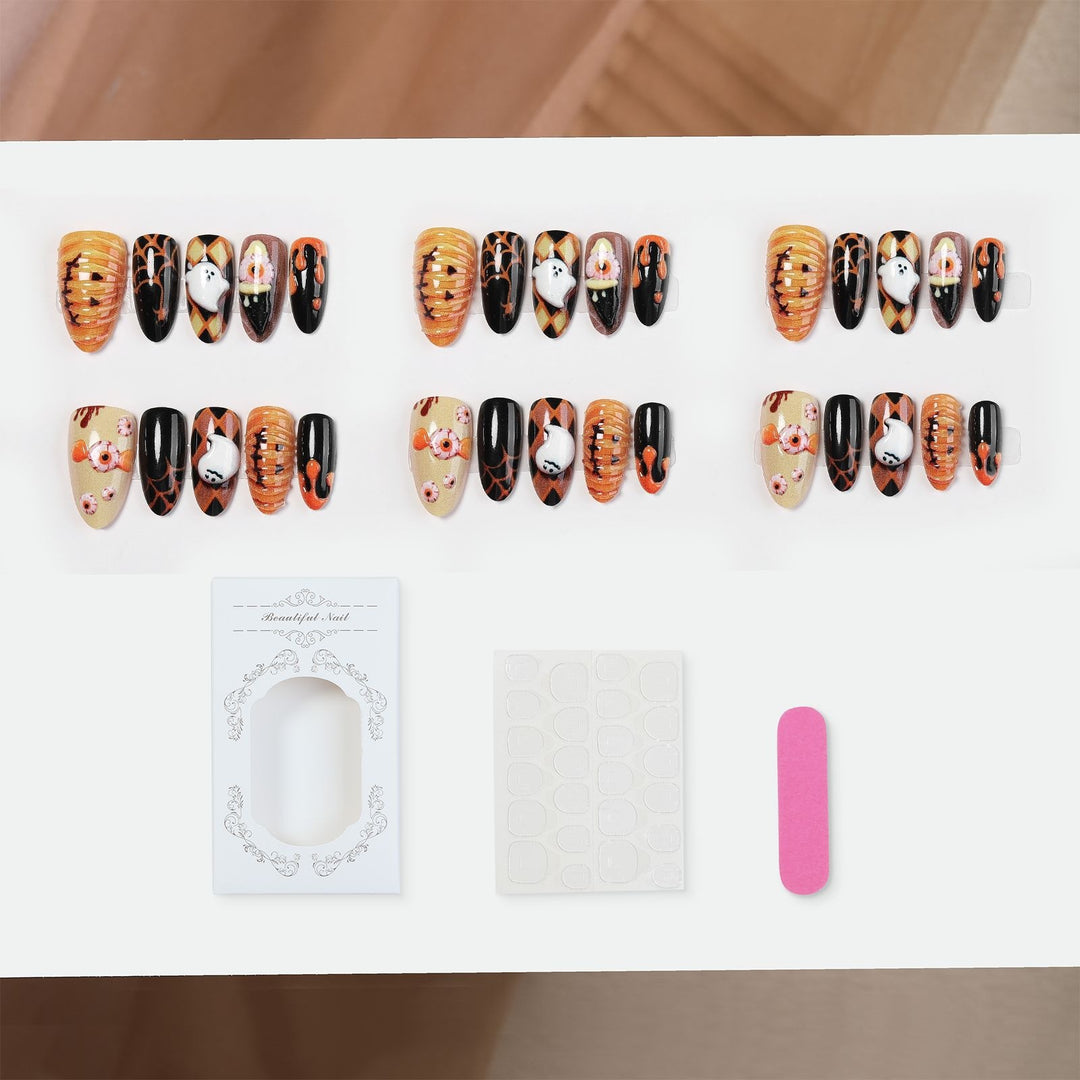 Kreatives Kunstnagelset mit einzigartigen Halloween-Motiven Karnz