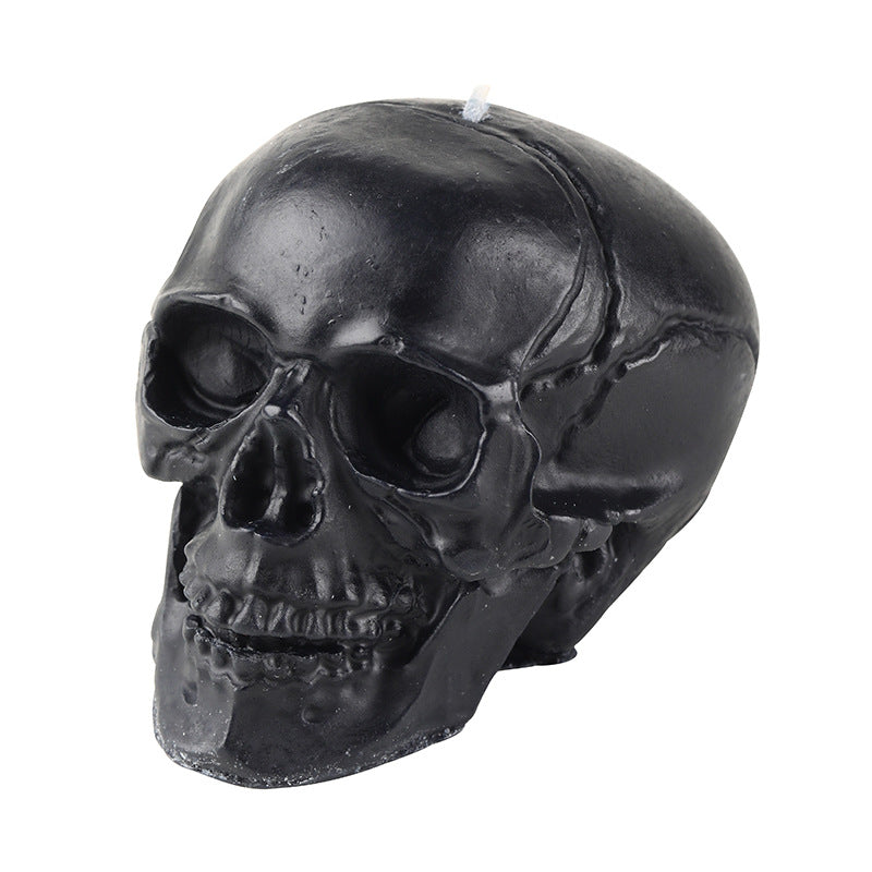 Skulpturale Kristallkalloschenkerze mit realistischem Anatomiedetail