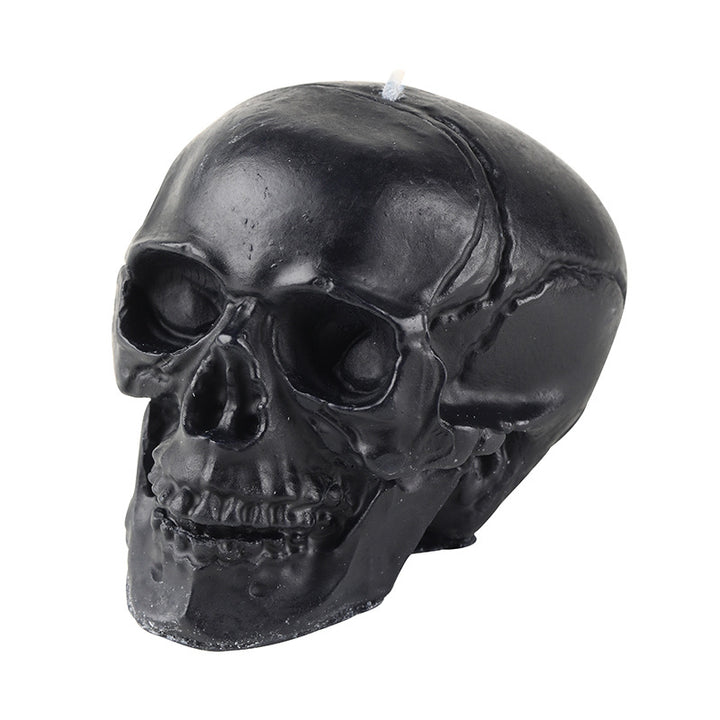 Skulpturale Kristallkalloschenkerze mit realistischem Anatomiedetail