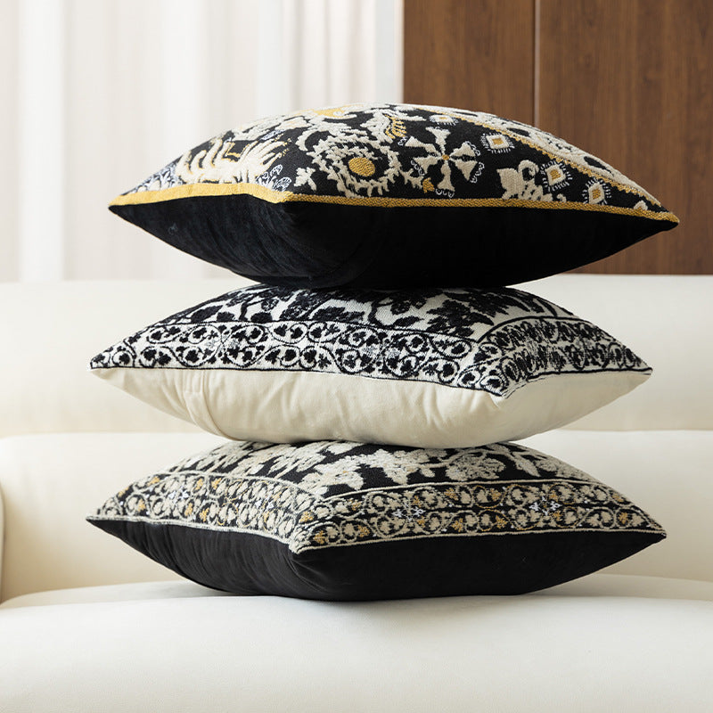Dekorativer Kissenbezug aus Jacquard mit floralem Muster