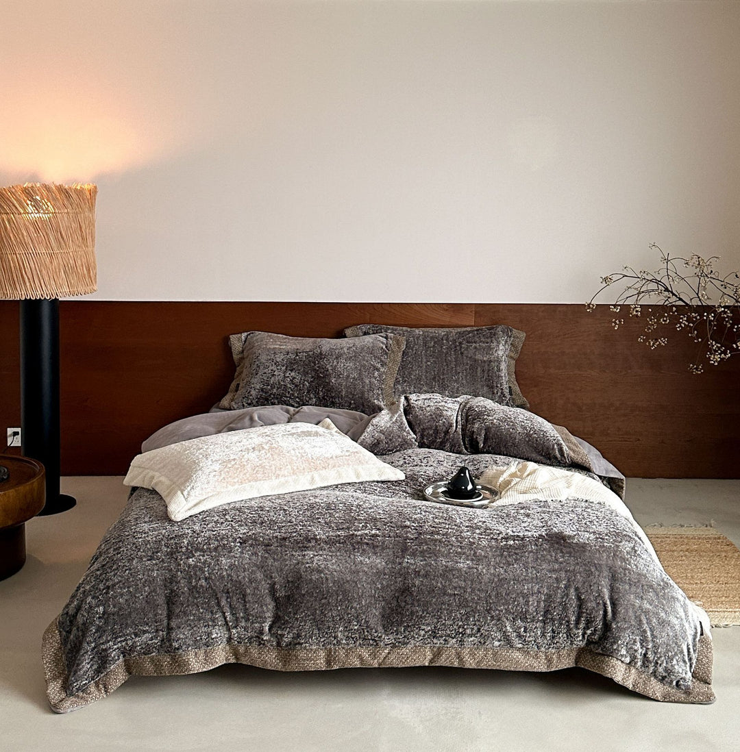 Flauschiges Samtvelours-Bettbezug-Set mit soften Plüschfasern und Hotelverschluss Karnz