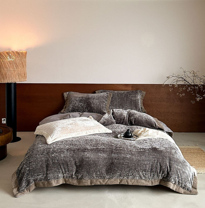Flauschiges Samtvelours-Bettbezug-Set mit soften Plüschfasern und Hotelverschluss Karnz
