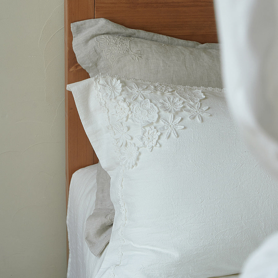 Leinen Himmelbett Bettwäsche Set
