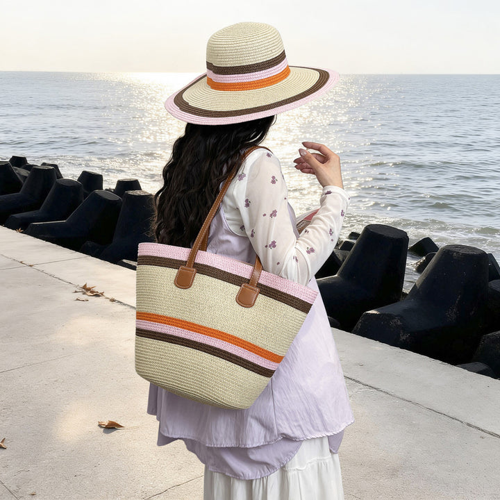 Bunte Strohtasche Strandtasche Karnz