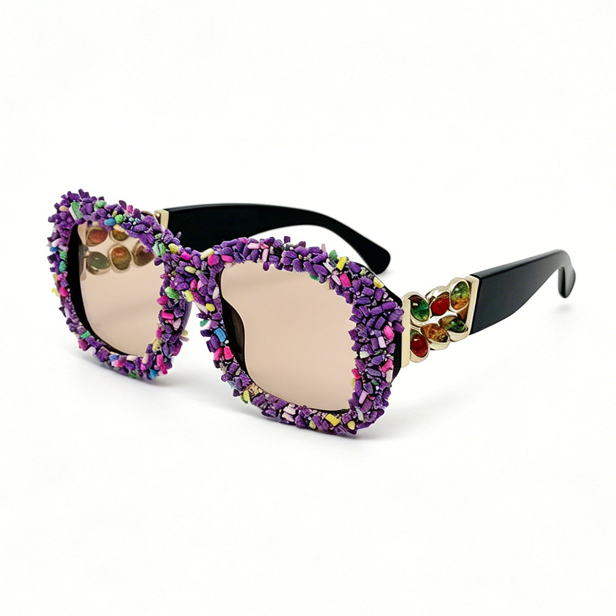 Damen Sonnenbrille mit kreativem Süßigkeitenbesatz Karnz