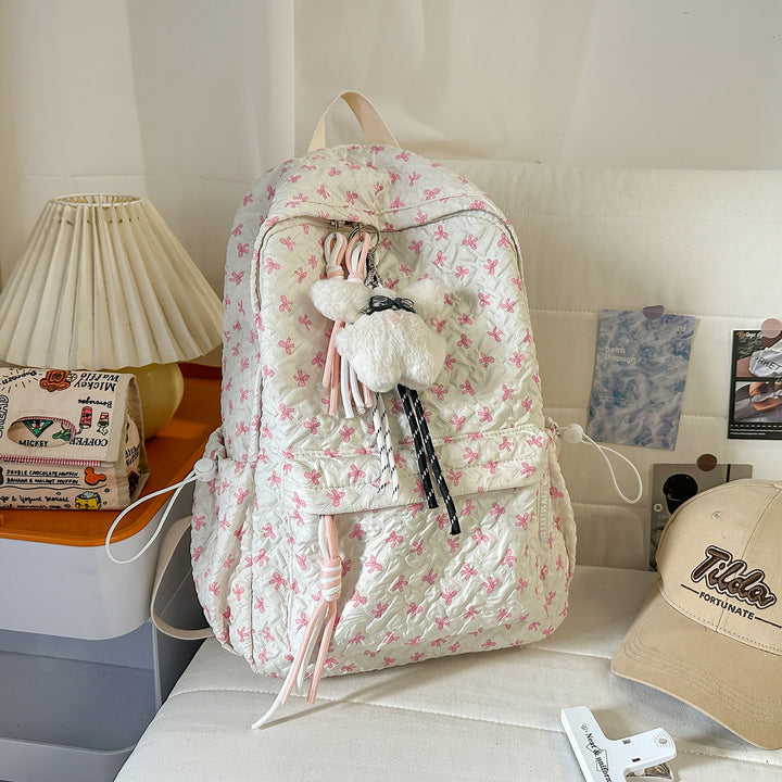 Texturiertes Stoff-Rucksack mit süßen Charms