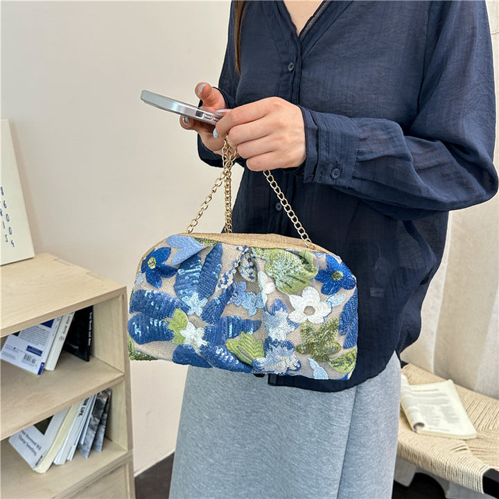 WoElegant Florale Pailletten Clutch-Tasche Karnz