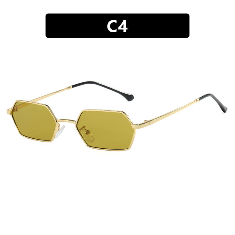 Damen hexagonale Sonnenbrille mit elegantem Metallrahmen und UV-Schutz Karnz
