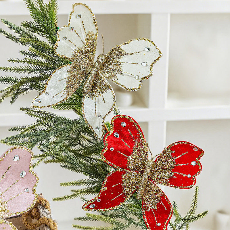 Elegante Schmetterlings-Haarclips mit Glitzer und Strass Karnz