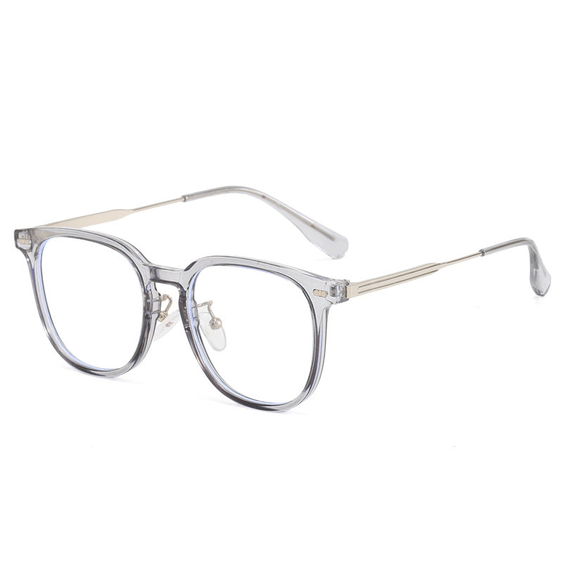 Damen klare rechteckige Brille mit filigranem Metallrahmen Karnz