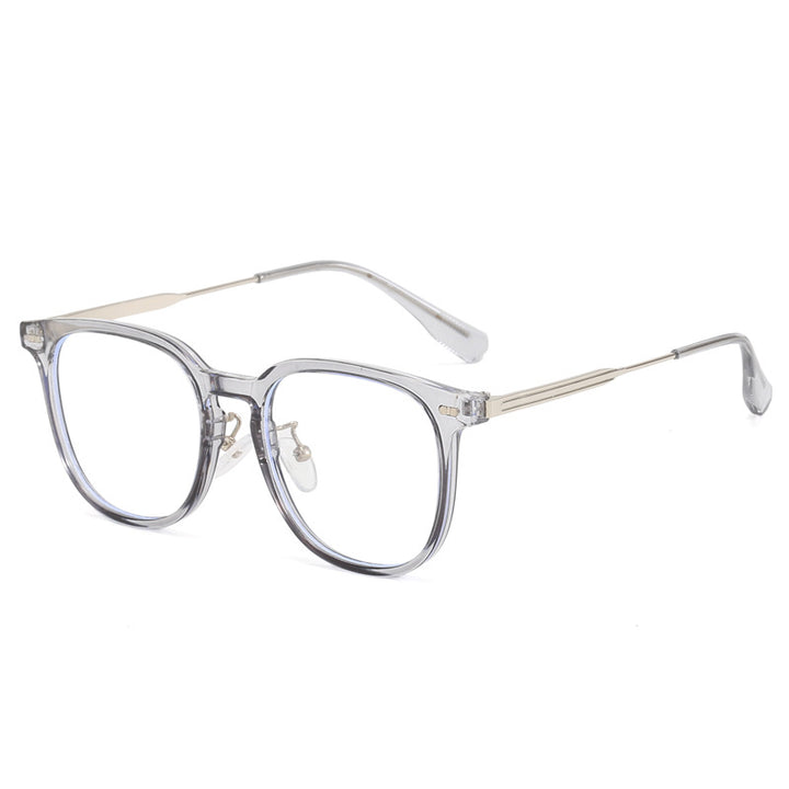 Damen klare rechteckige Brille mit filigranem Metallrahmen Karnz
