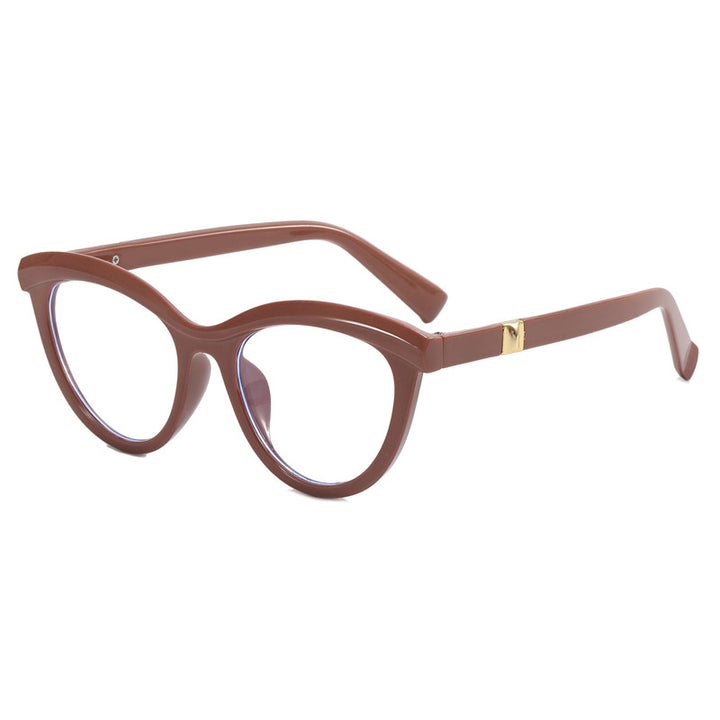 Damen Cat-Eye Brille mit feinem Rahmen und eleganten Akzenten Karnz