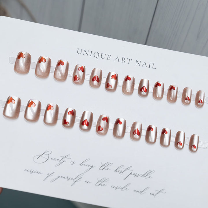 Herz-Design Press-On Nagel Set