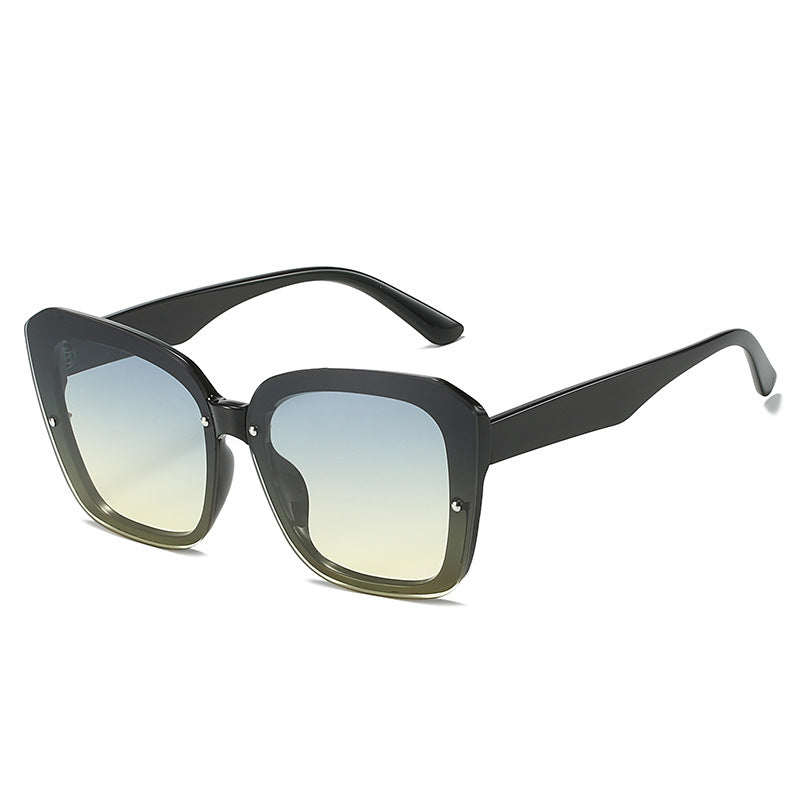 Damen oversized quadratische Sonnenbrille mit anspruchsvollem Rahmen Karnz