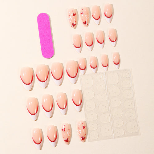 Elegante Herz-Design Stiletto Nail Art Extensions Karnz