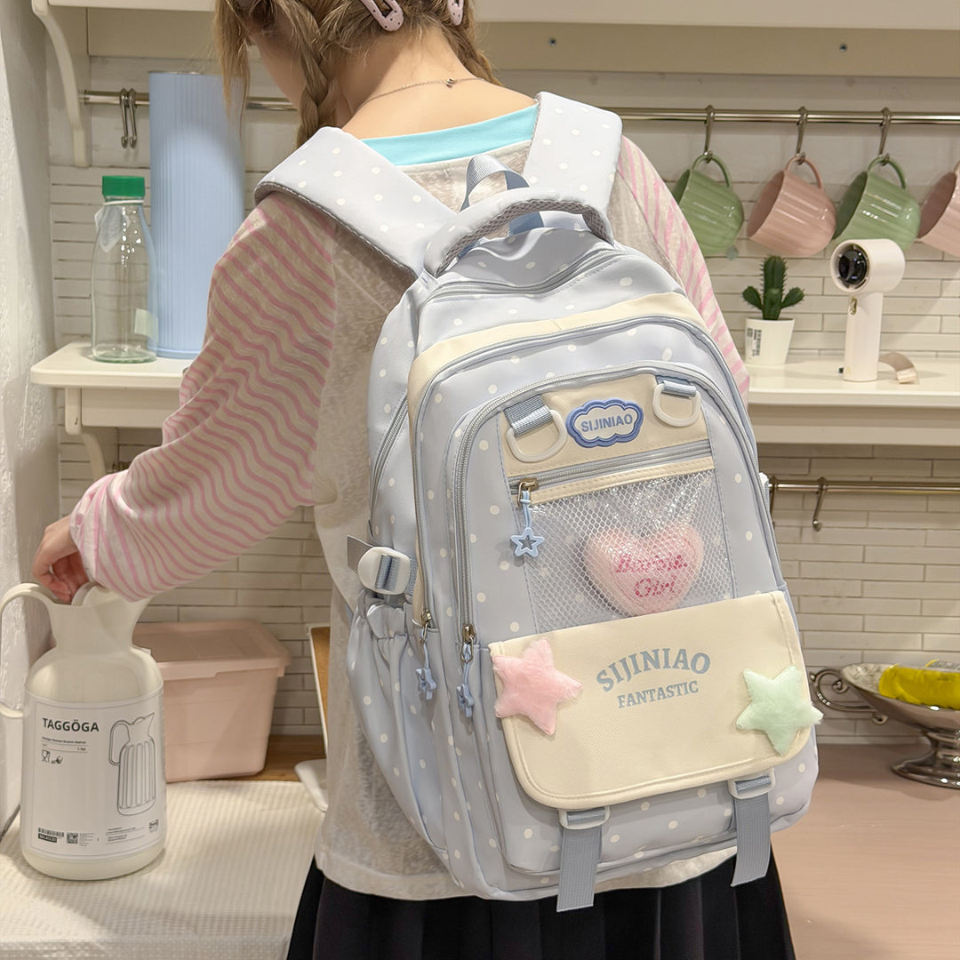 Stylische Pünktchen Schultasche Karnz