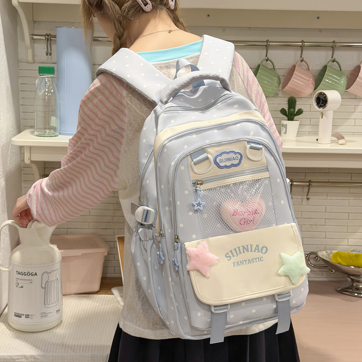 Stylische Pünktchen Schultasche Karnz