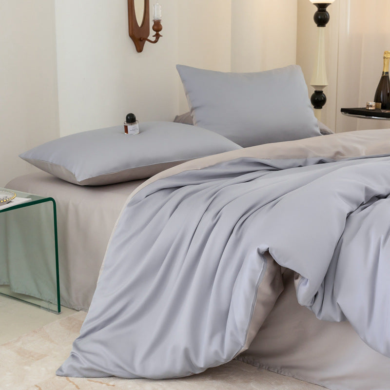 Premium Seidiges Glattes Bettüberwurf-Set