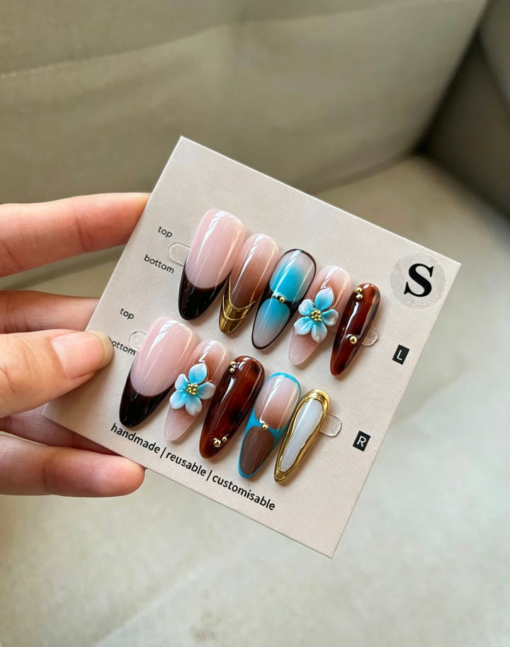Modisches Handgefertigtes Press-On Nagelkunstset