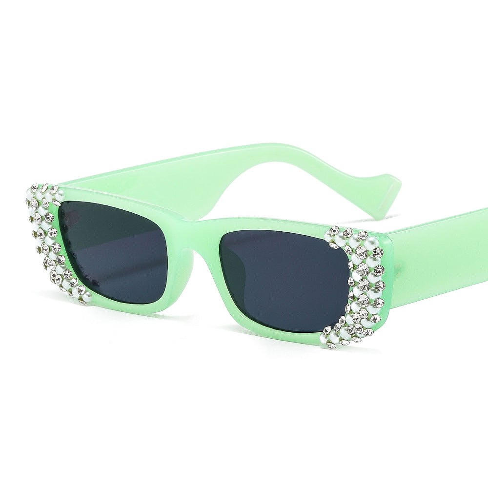 Damen extravagante Schmuckstein-Sonnenbrille Karnz