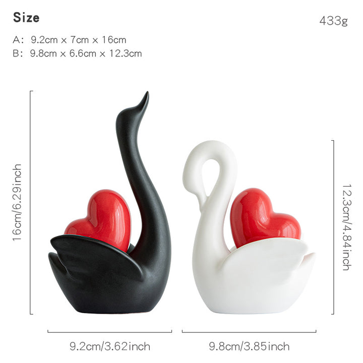Elegante und romantische Schwäne Dekorationsfigur Karnz