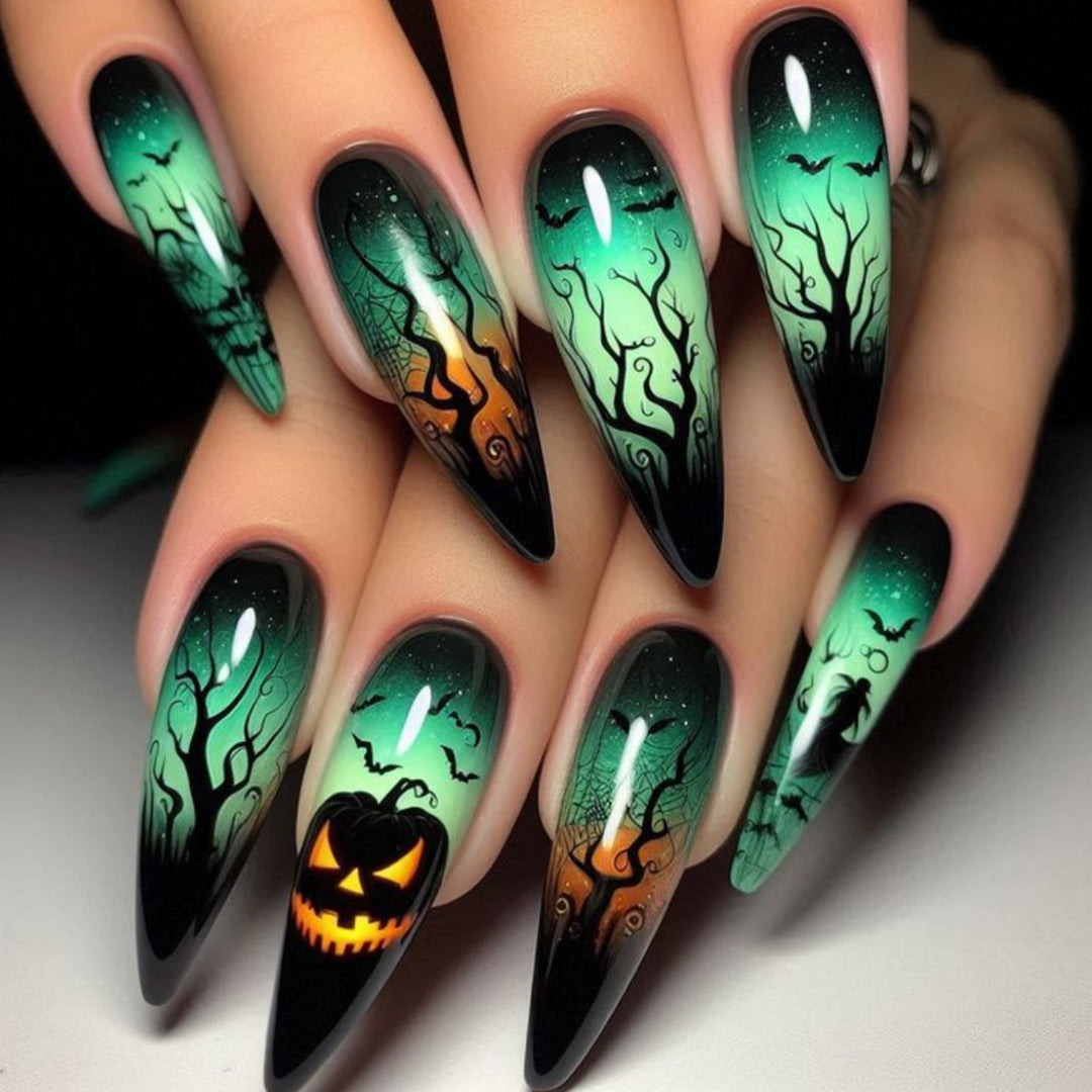 Halloween-inspirierte 3D Stiletto-Nagelverlängerungen Karnz