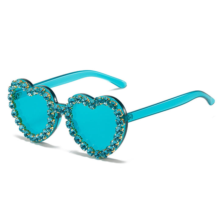 Herzförmige Glamour Sonnenbrille Karnz