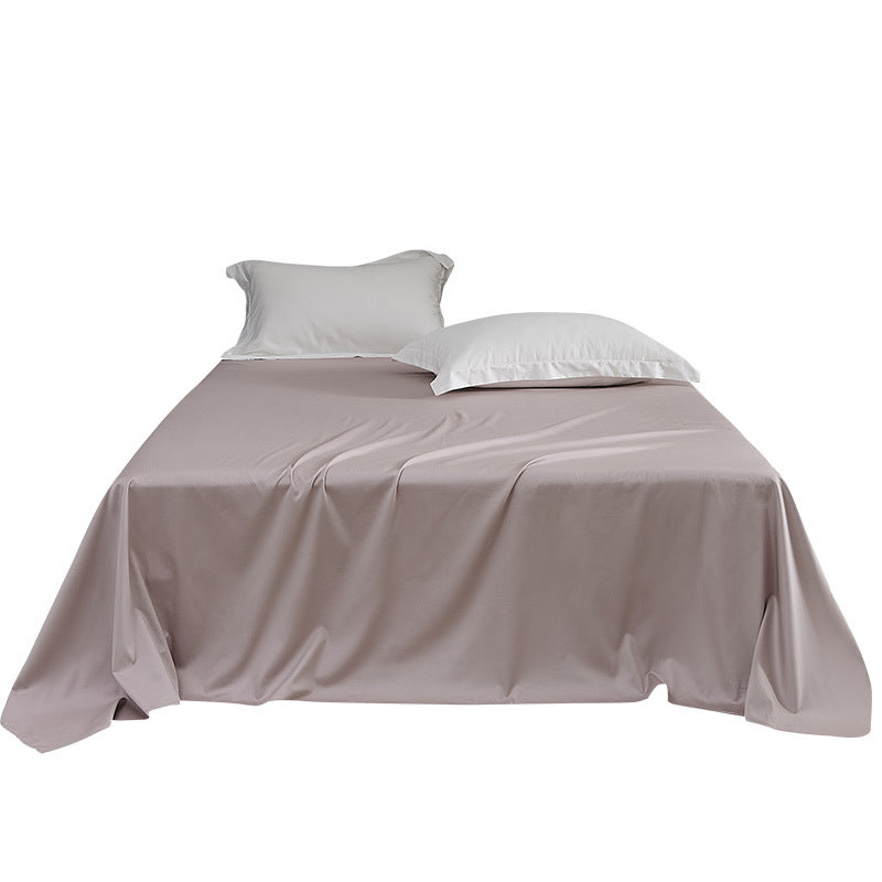 Glattes Bettlaken-Set aus Baumwollsatin mit edlem Fall