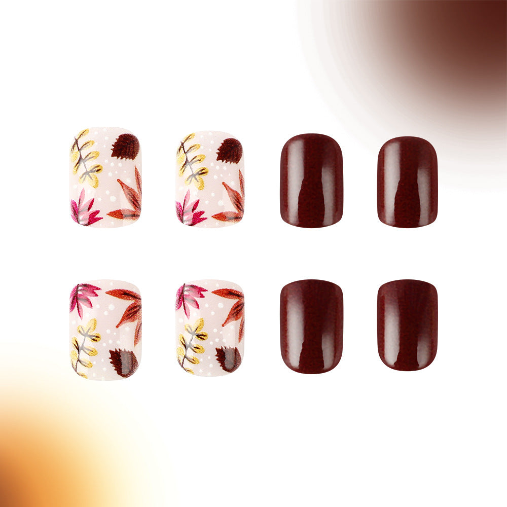Herbst-inspirierte Press-On Nagelkunst Karnz