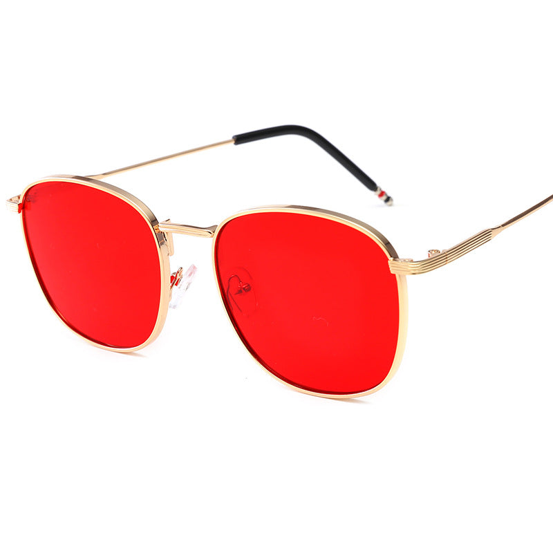 Damen stilvolle oversized Sonnenbrille mit glamourösem Metallrahmen Karnz