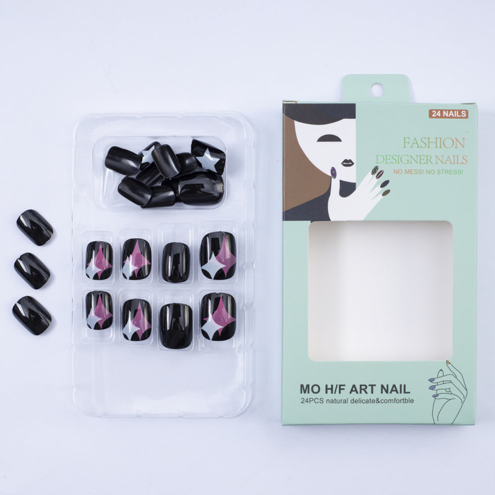 Kunstnagel-Set mit modernen Sternenmotiven Karnz