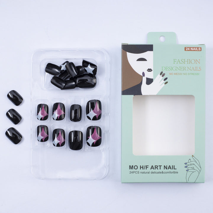 Kunstnagel-Set mit modernen Sternenmotiven Karnz
