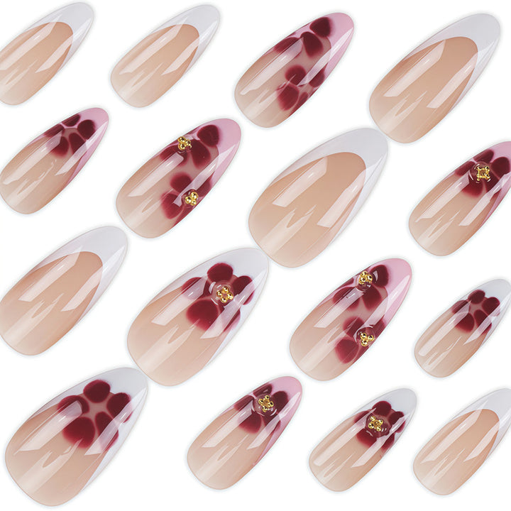Elegante Florale Press-On Fingernageltips Karnz
