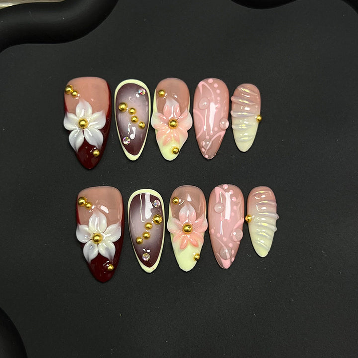 Dekorative Stiletto Press-On Nägel Set