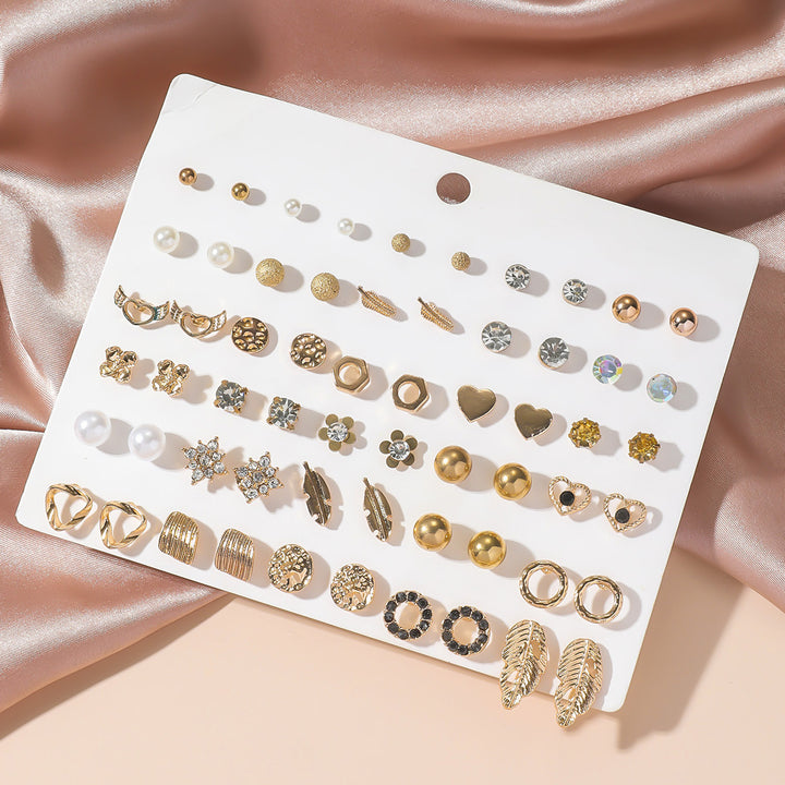 Ohrring-Set mit Goldakzenten Karnz
