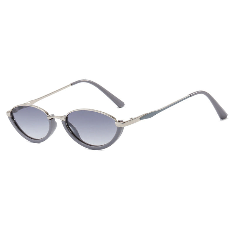Damen modische Cat-Eye Sonnenbrille mit zweifarbigem Rahmen und UV-Schutz Karnz