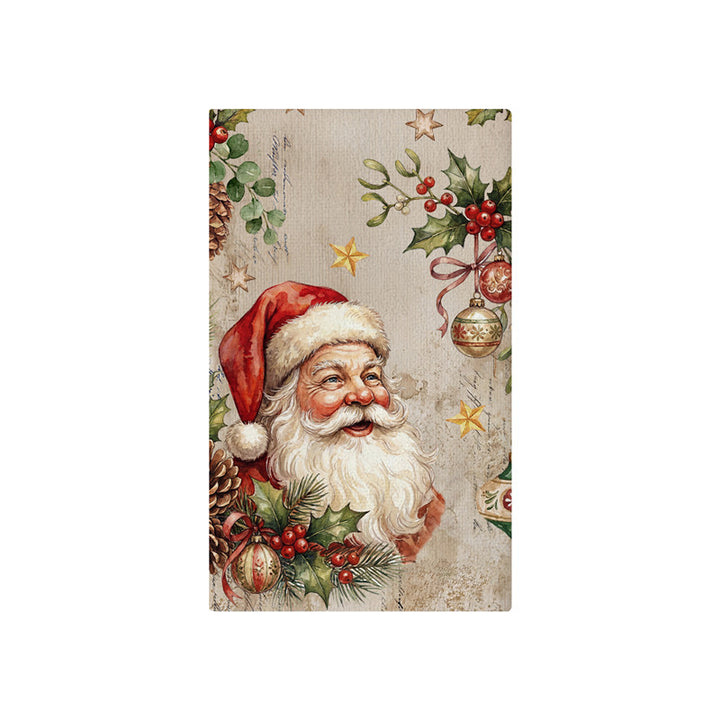 Dekorativer Vintage Weihnachtskranz Baumwoll-Leinen Küchentuch