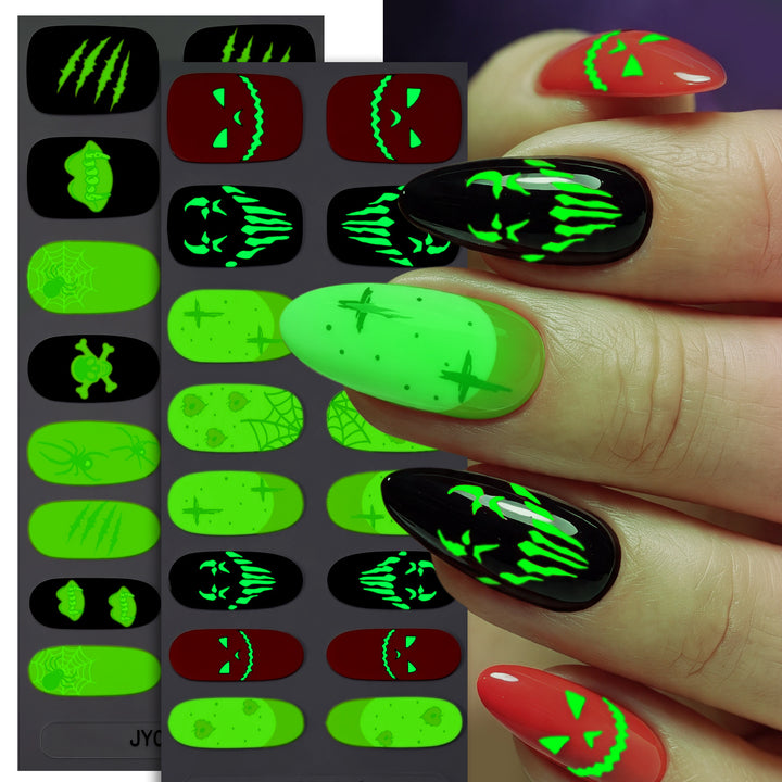 Leuchtende Halloween-Nagelkunst-Sticker